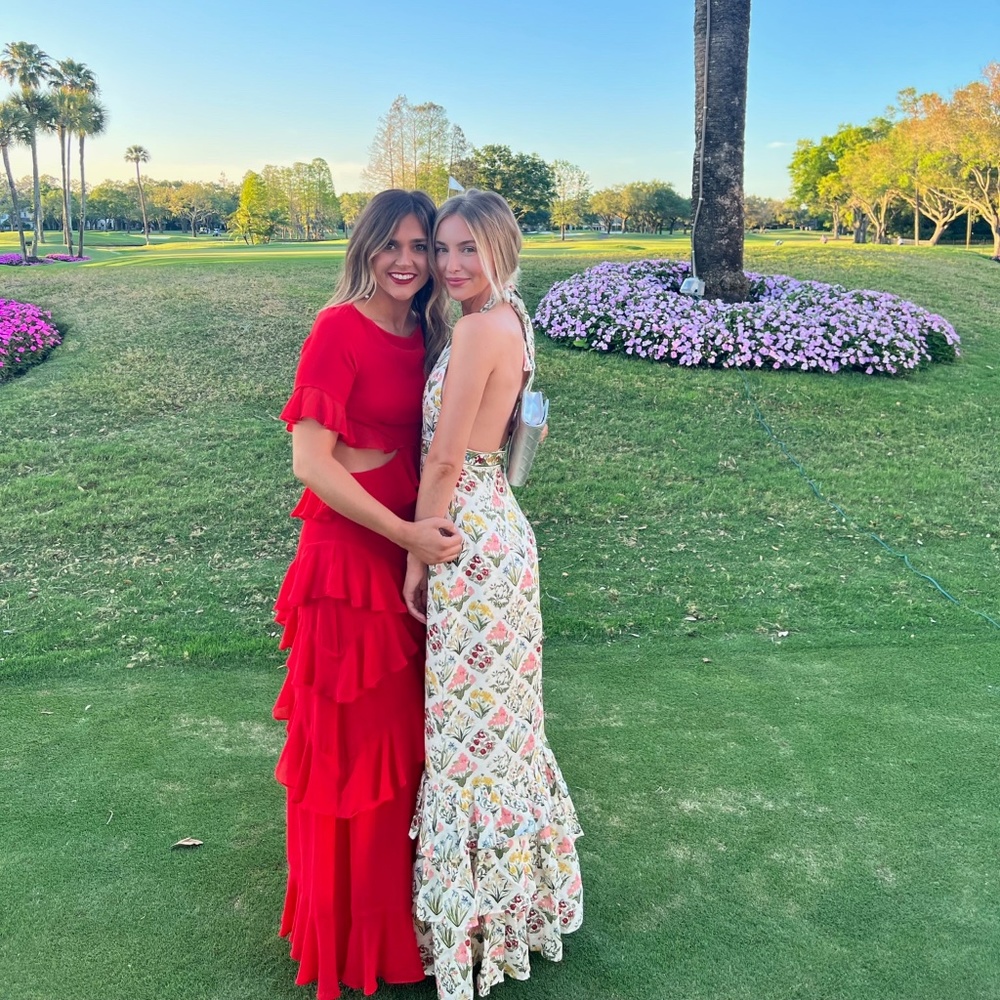 Agua by Agua Bendita Magnolia Floral Ruffled Maxi Dress